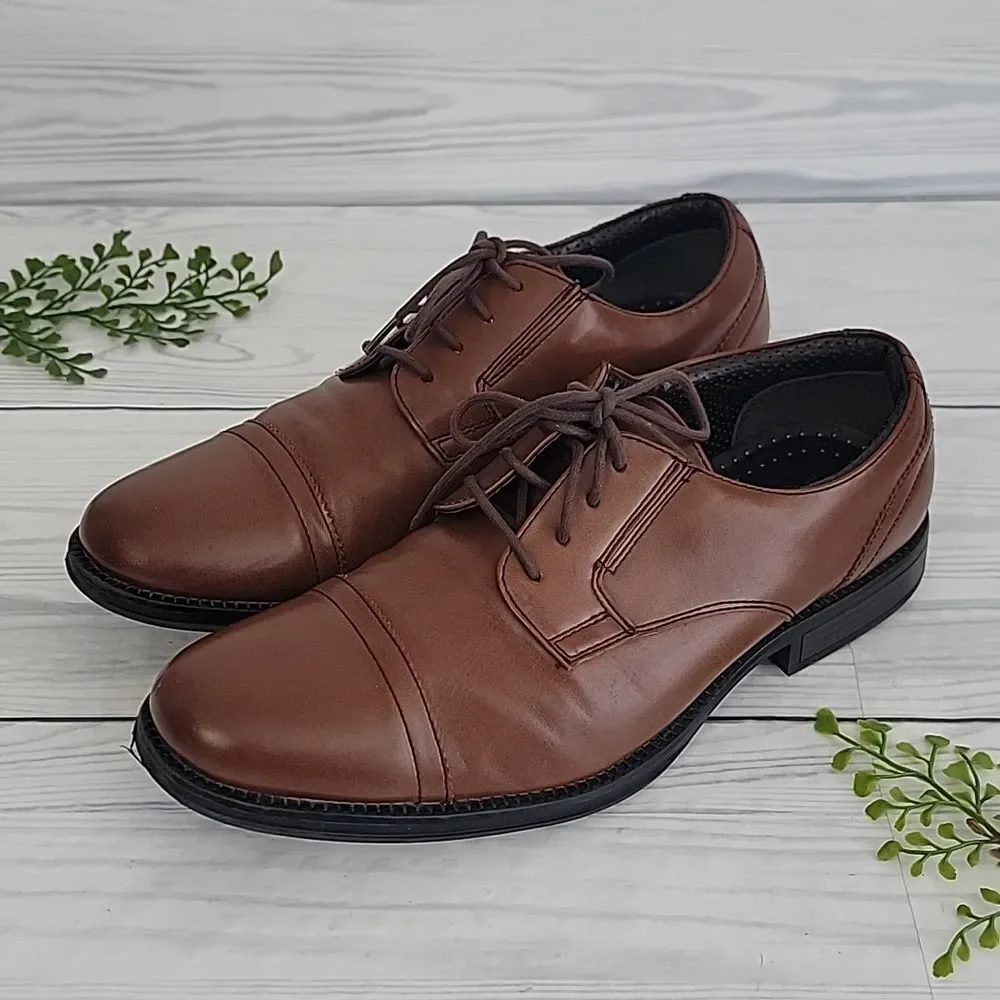 Dockers Garfield Oxfords Cap Toe Shoes Chestnut Brown Mens Size 9.5